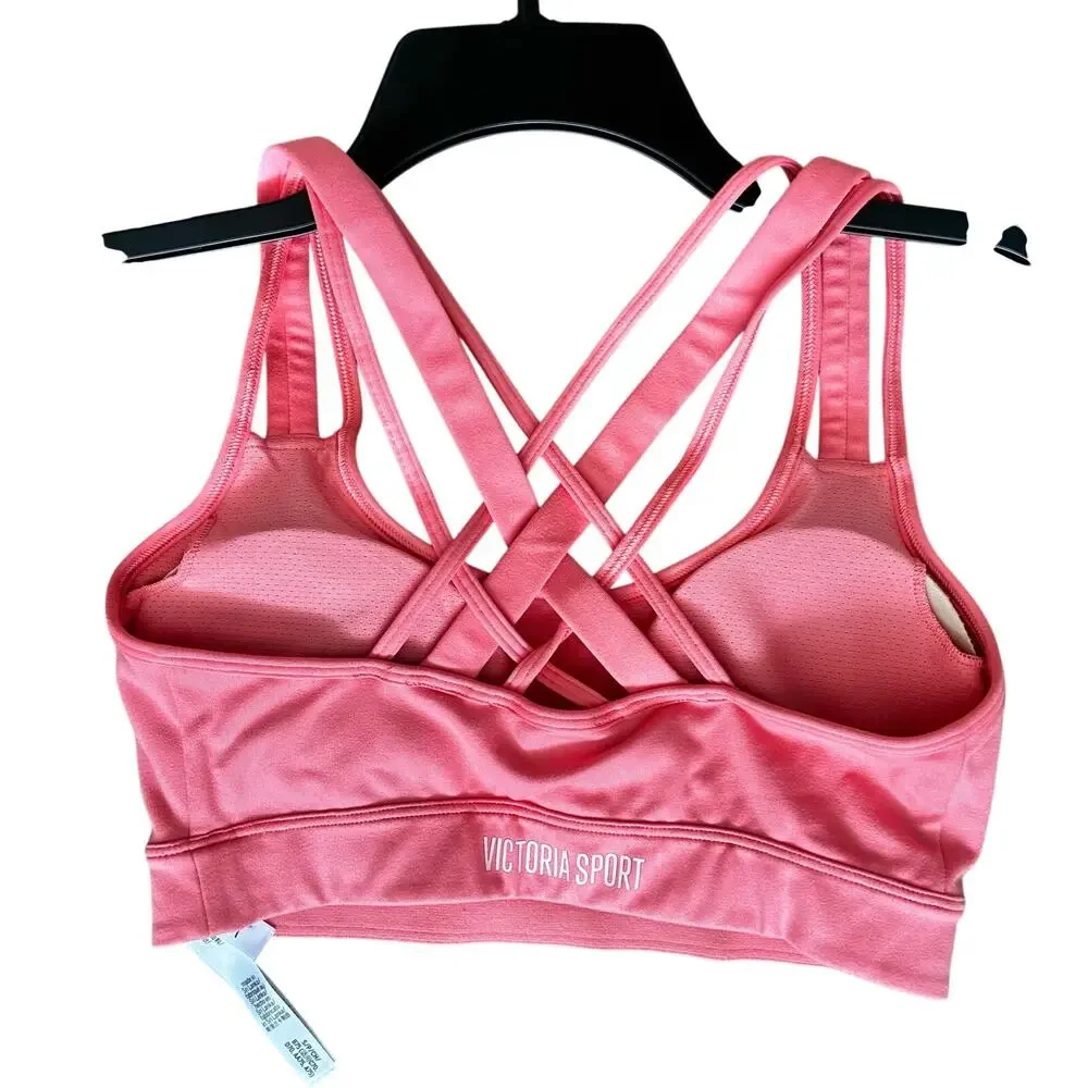 Victoria Sport Sports Bra Light Coral Small Cross Back Strappy Back